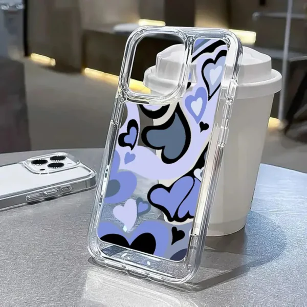 Blue Hearts Clear Acrylic Case