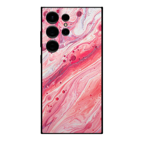 Pink Foil Marble Art Work Mobile Skin - Image 2