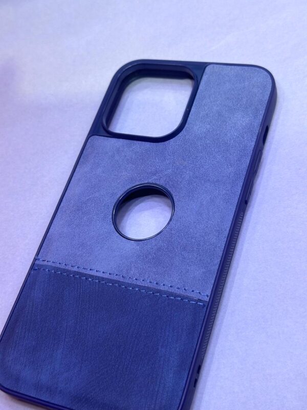 Blue leather case for iphone 15 pro max